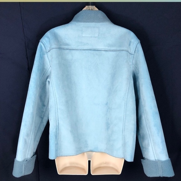 EUC-VINTAGE Izod Suede collar FauxFur Lined Jacket - Picture 6 of 8